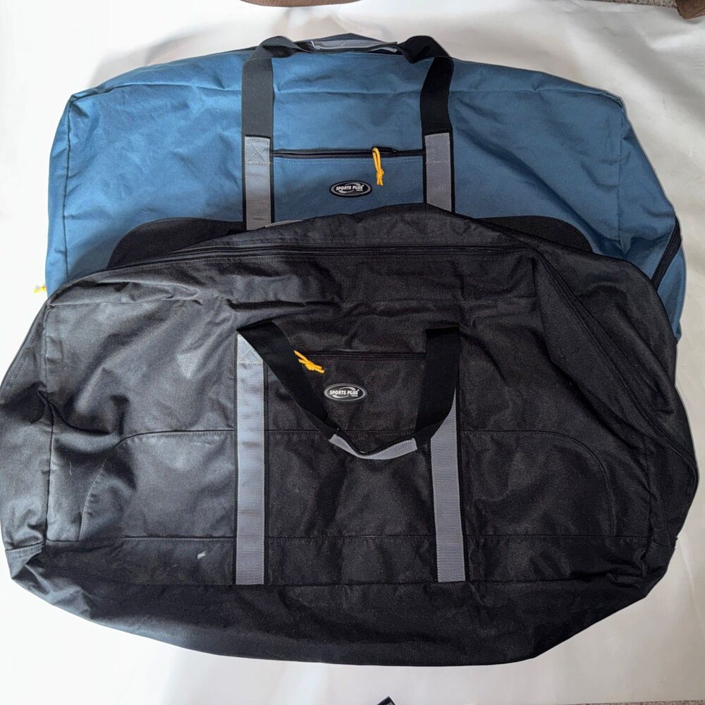 2 Olympia Sports Plus Bags Extra Large Sports Bag 37x26 & Faux Duffle Carry On